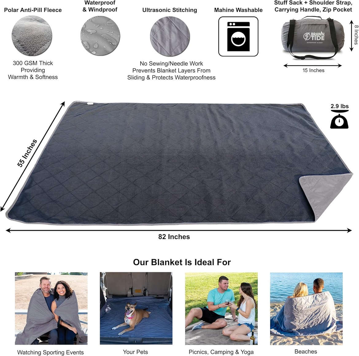 Waterproof Blanket Large Outdoor BRAWNTIDE - photo 2