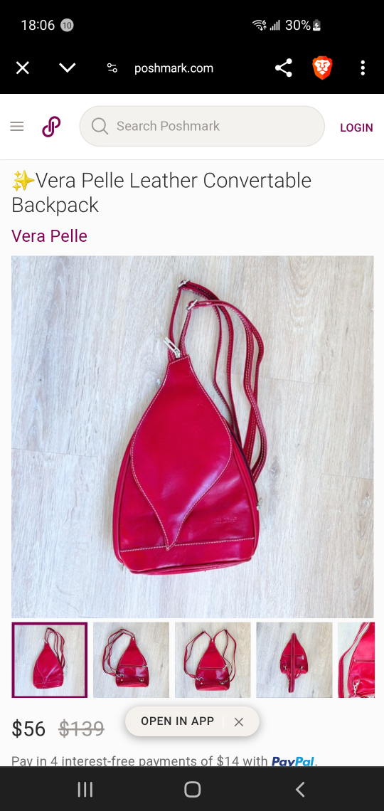 Vera Pelle Style Red Leather Backpack image indicator(6)