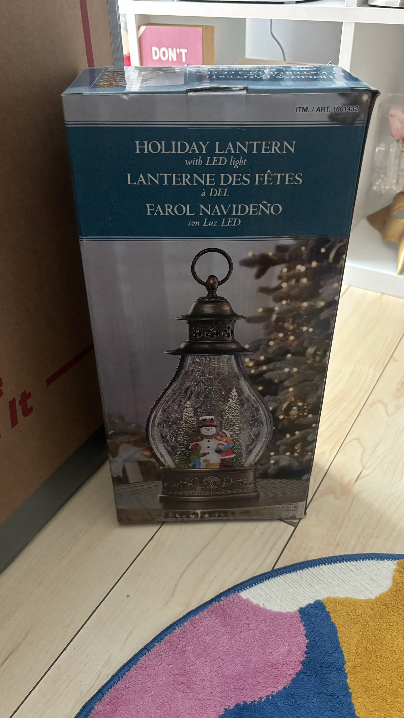 Holiday Snowman Lantern with LED Light thumbnail
