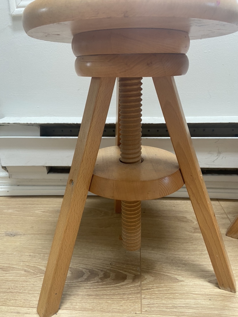 Pair of Adjustable Wooden Stools image indicator(2)