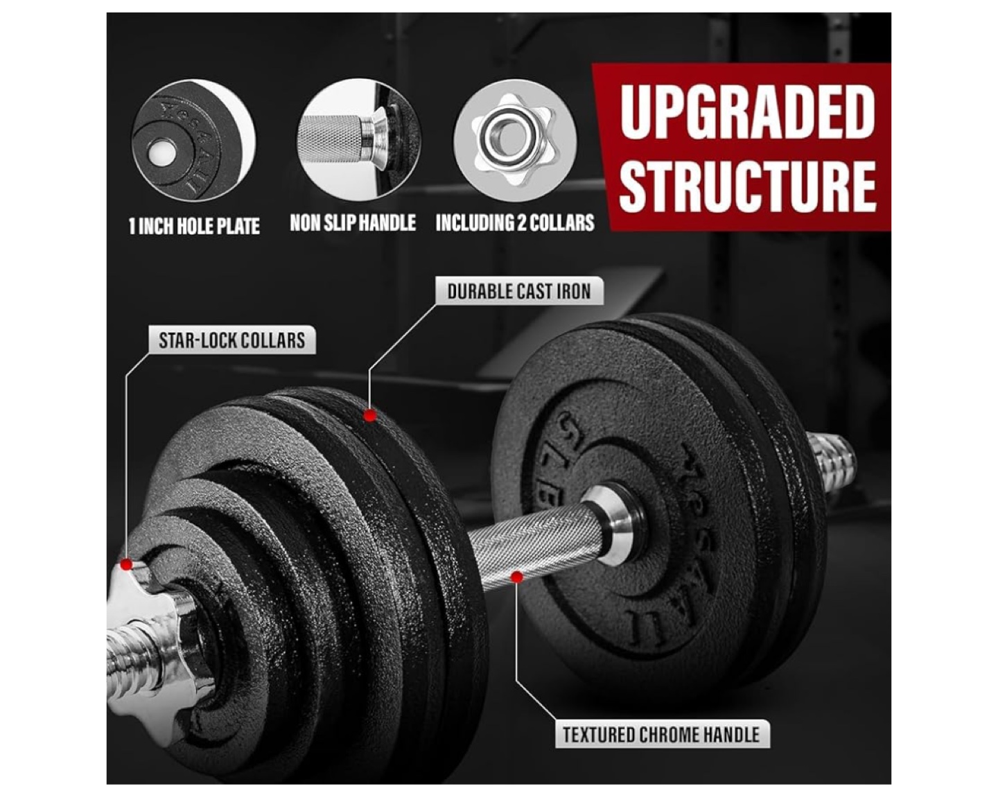 Yes4all adjustable dumbbell set - photo 5