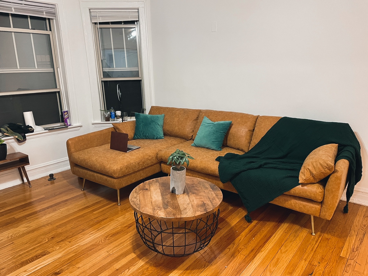 Albany Park vegan leather sectional sofa - photo 4