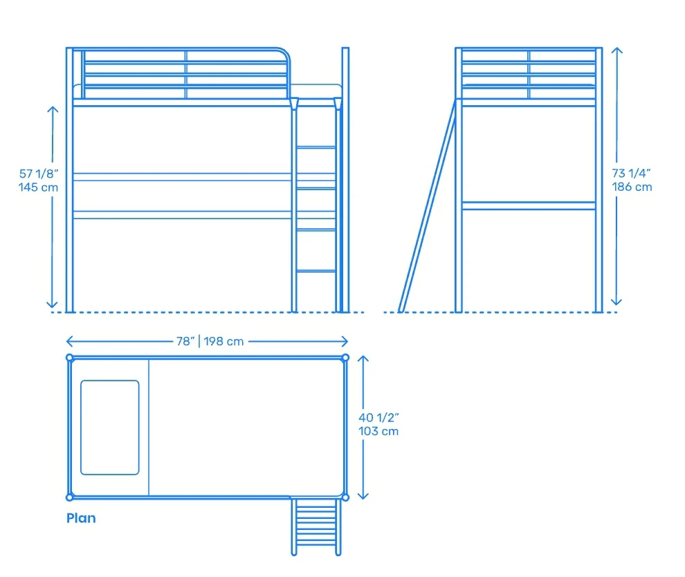 Ikea Metal Loft Bed with Desk - photo 5