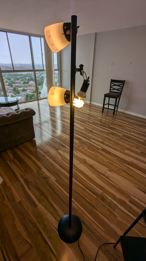 Black Floor Lamp with Three Lights