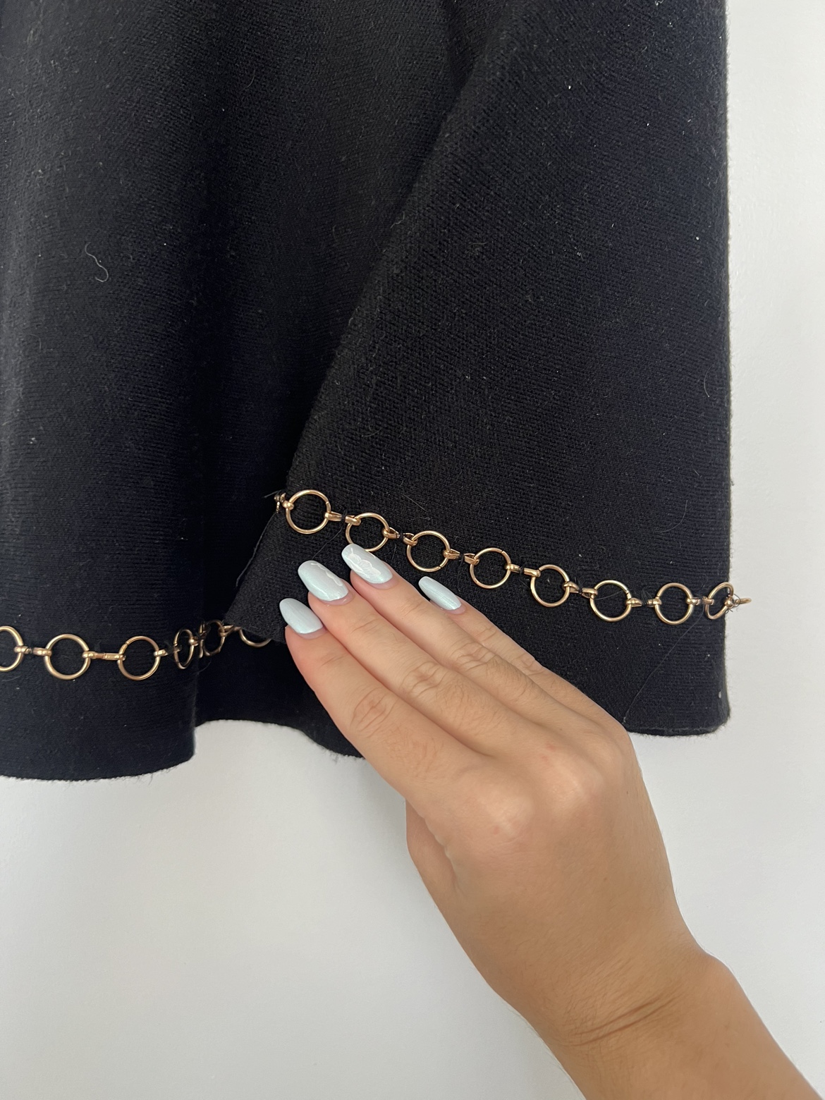 Zara Knit Black Chain Hem Skirt - photo 3