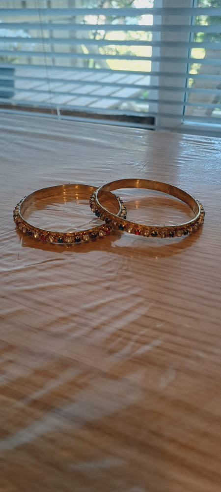Gold Bangles with Stones fashion jewerly thumbnail