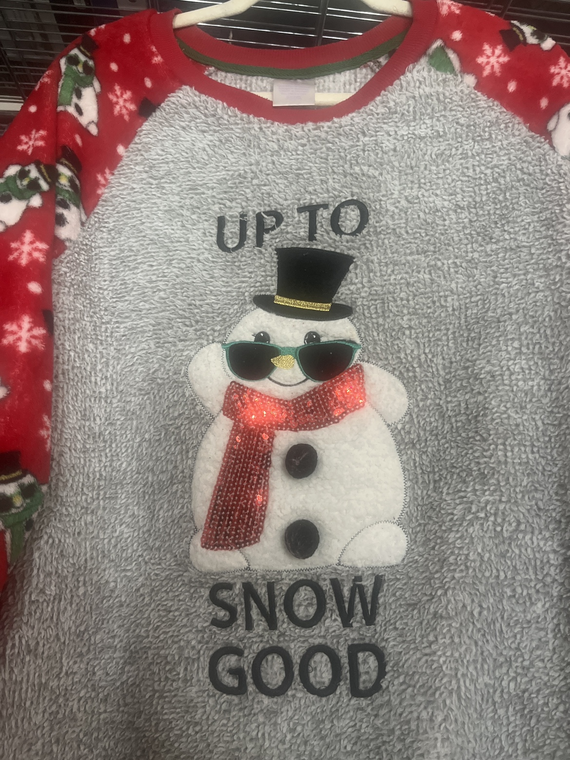 Up to Snow Good Snowman Christmas Pajama Top