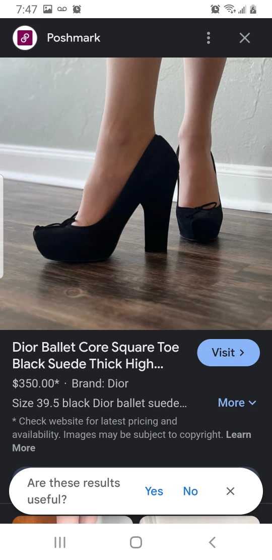Christian Dior Black Suede Heels thumbnail