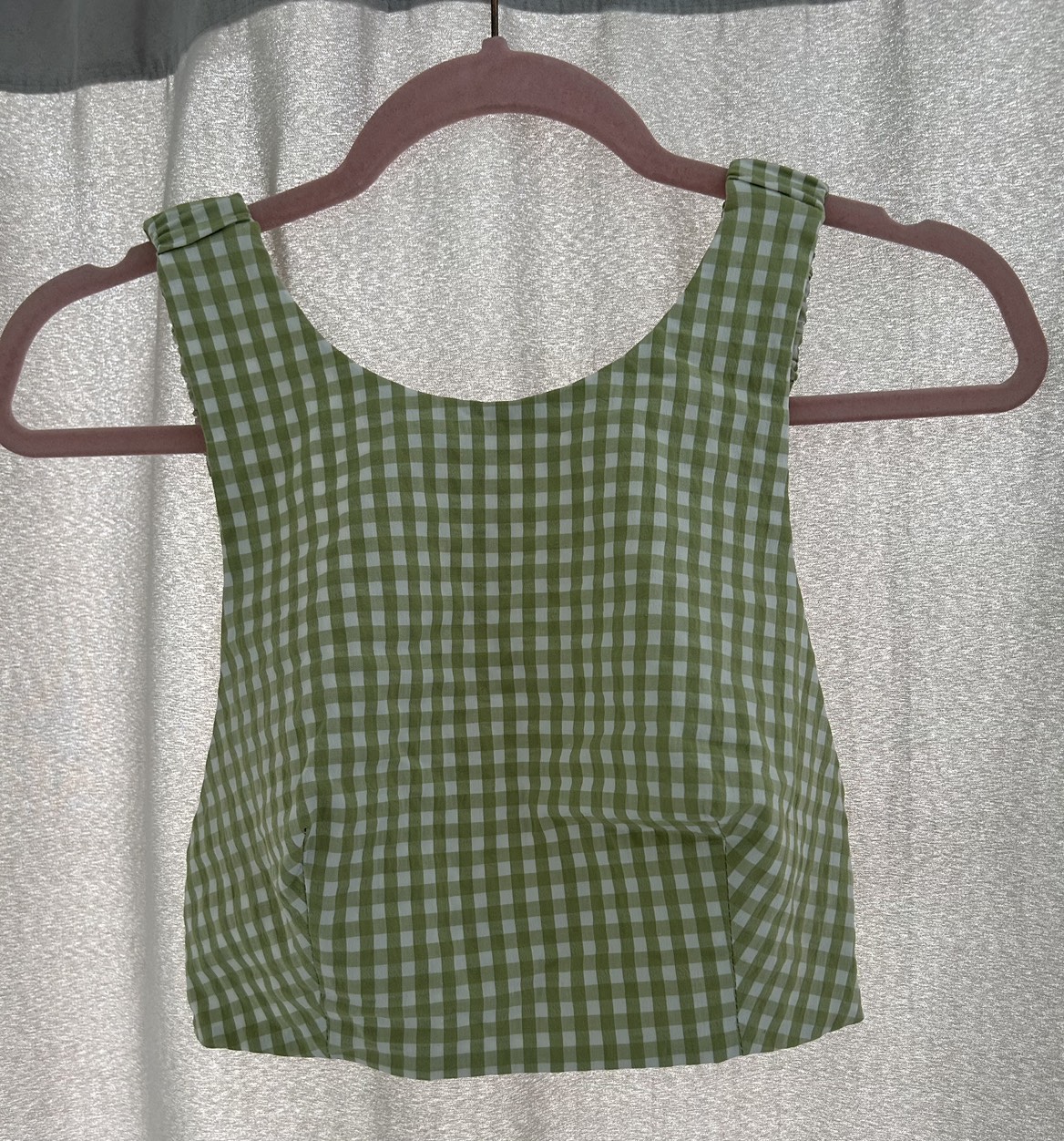 Zara green checkered crop top - photo 3