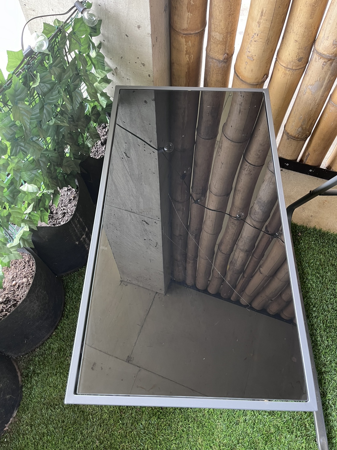 Metal frame Glass Top Table outdoor or indoor - photo 5