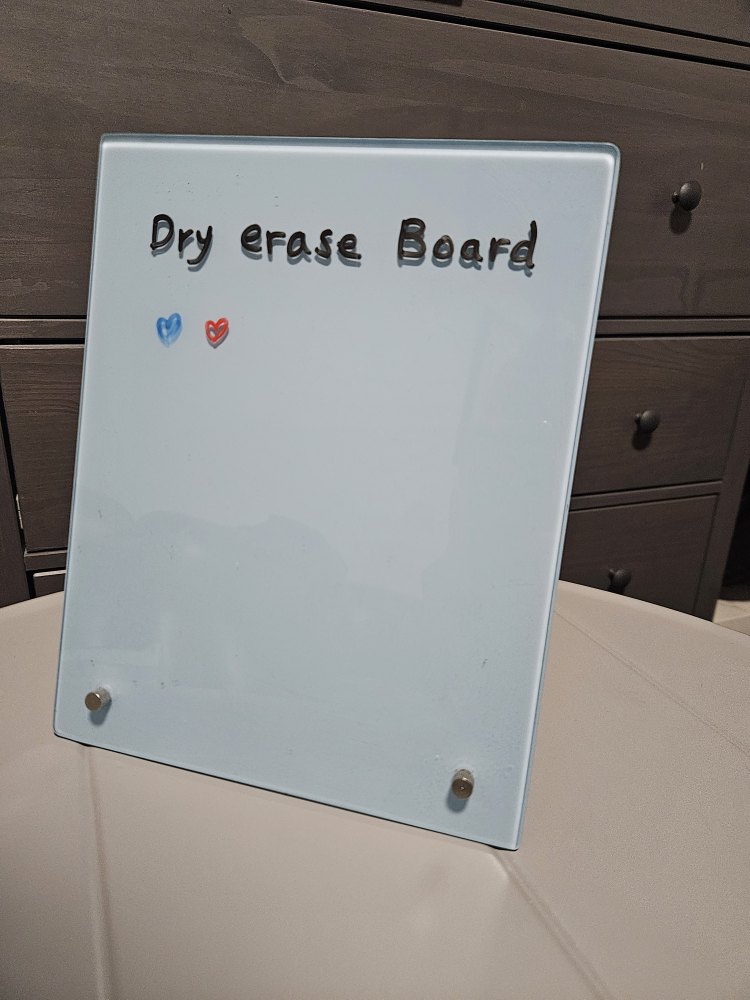 Glass Dry Erase Board with Stand + 8 board markers