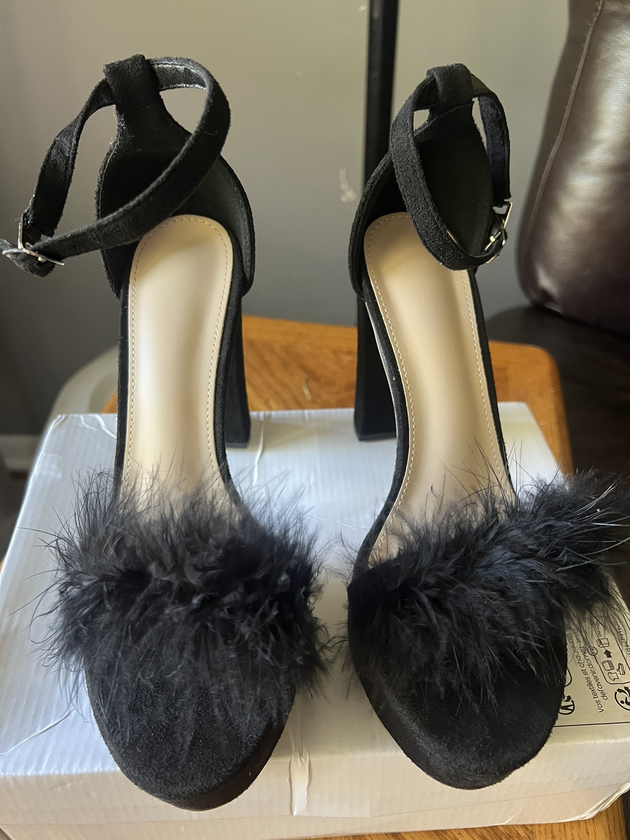 Black Feathered Heels - photo 2