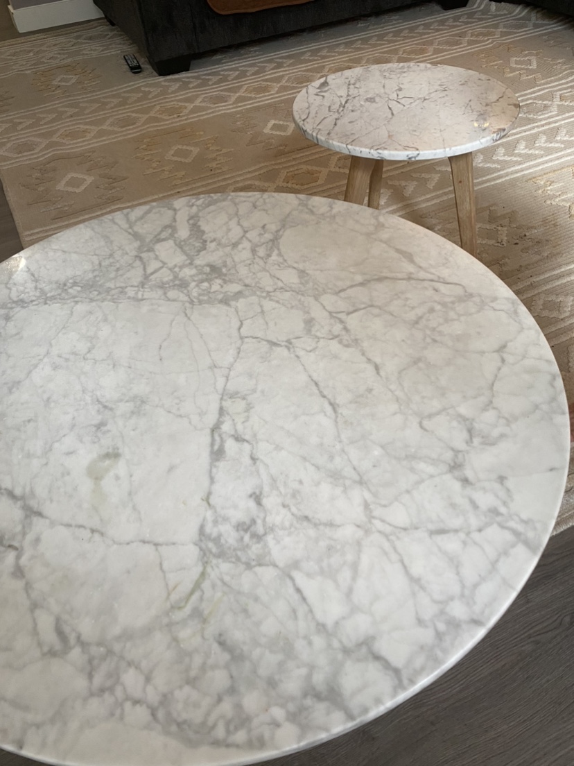 Marble Coffee Table and side tables