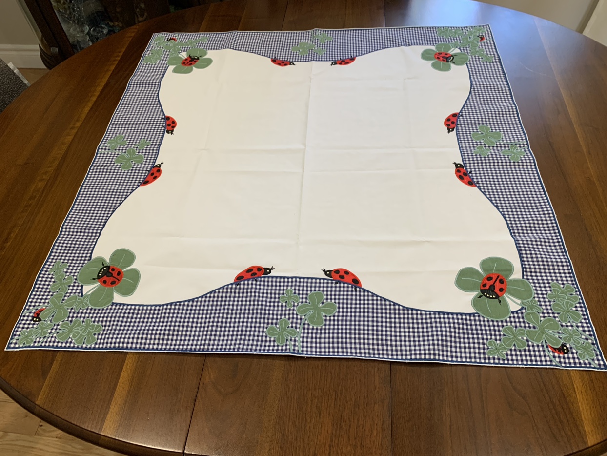 Appliquéd Ladybug Tablecloth with Shamrocks image indicator(5)
