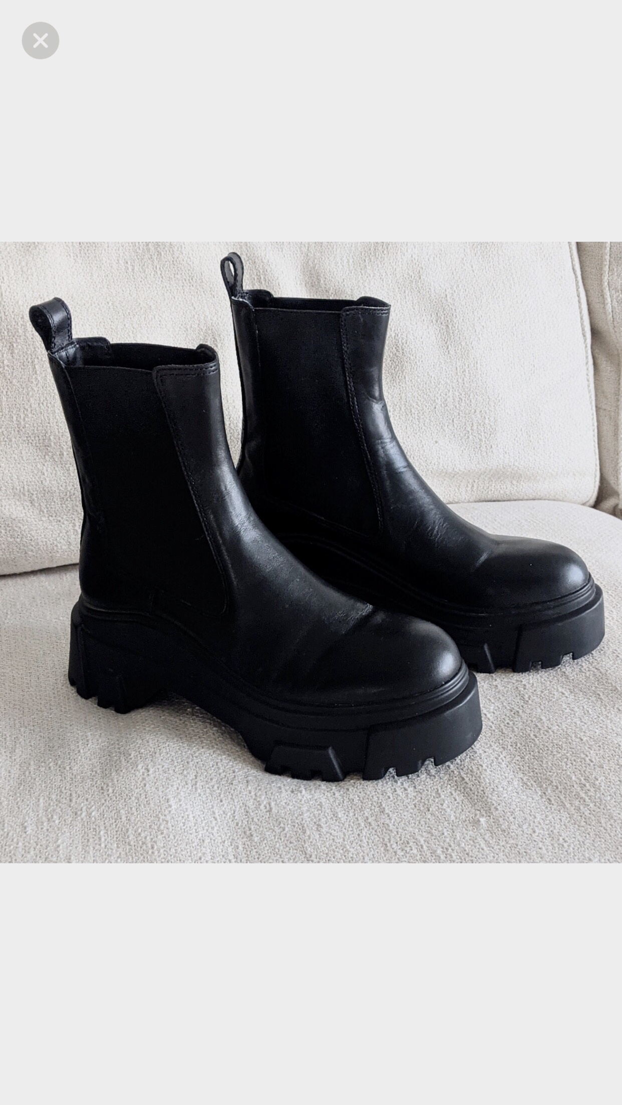 Zara Track Sole Genuine Leather Platform Ankle Boots image indicator(3)