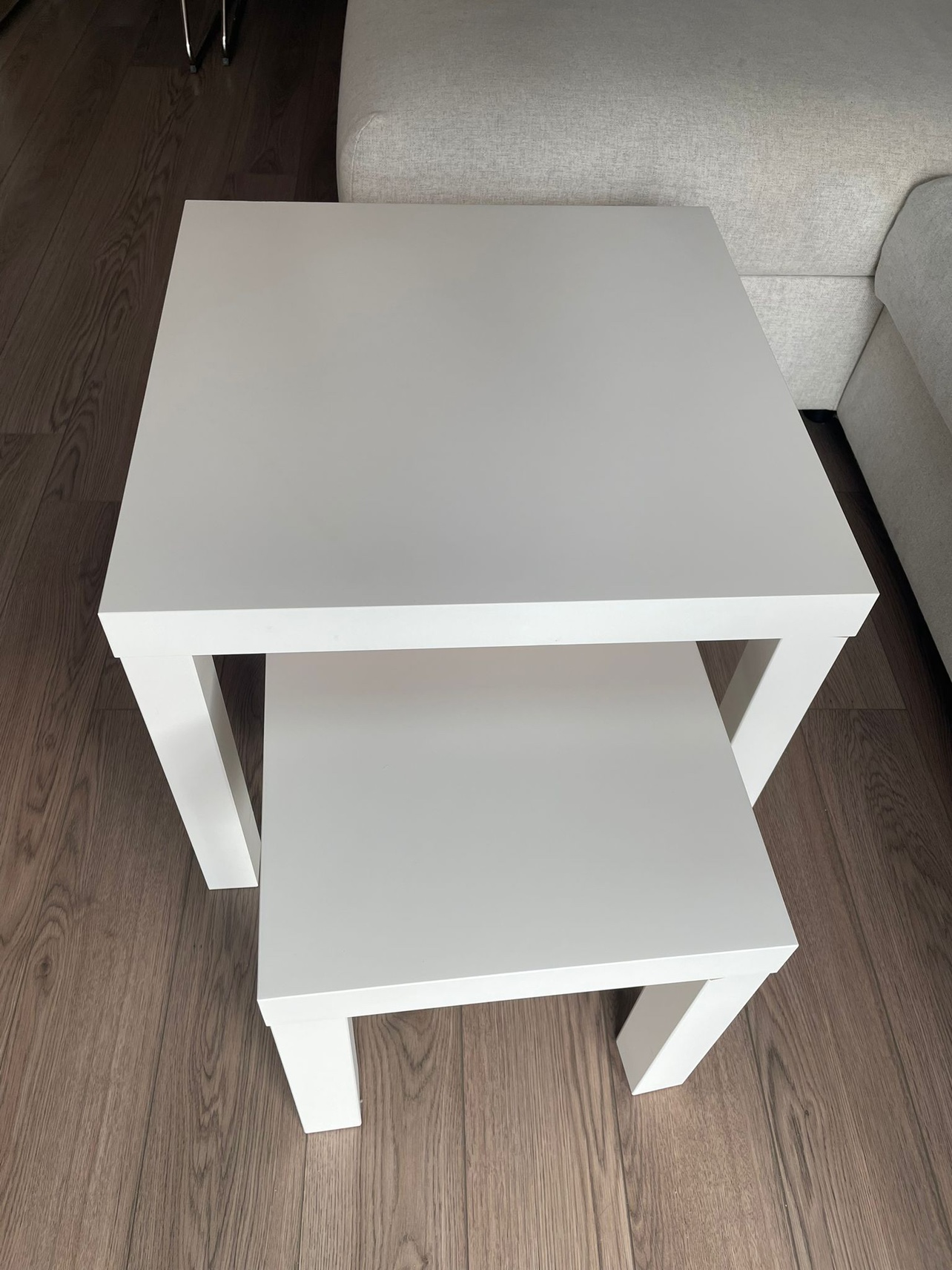 Set of 2 IKEA white tables thumbnail