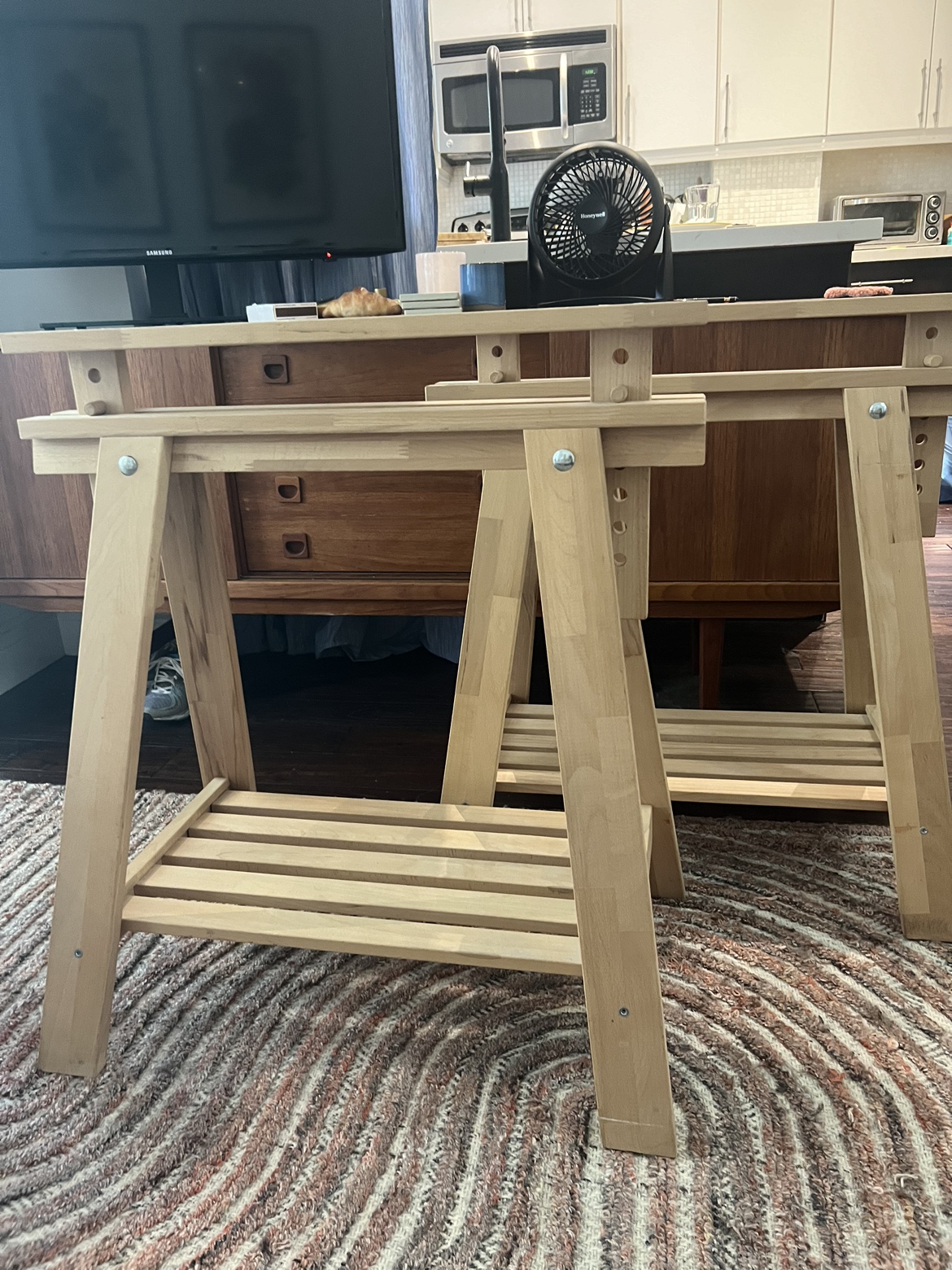 Pair of trestle table legs