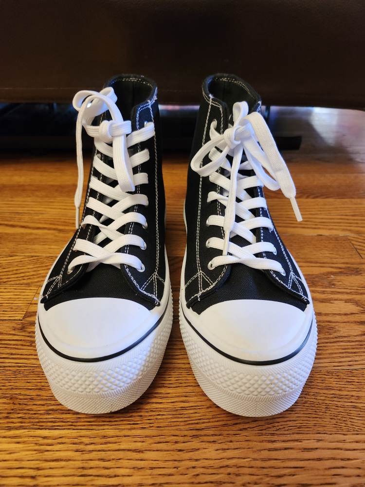Black High Top Canvas Sneakers.  Size 8W image indicator(2)