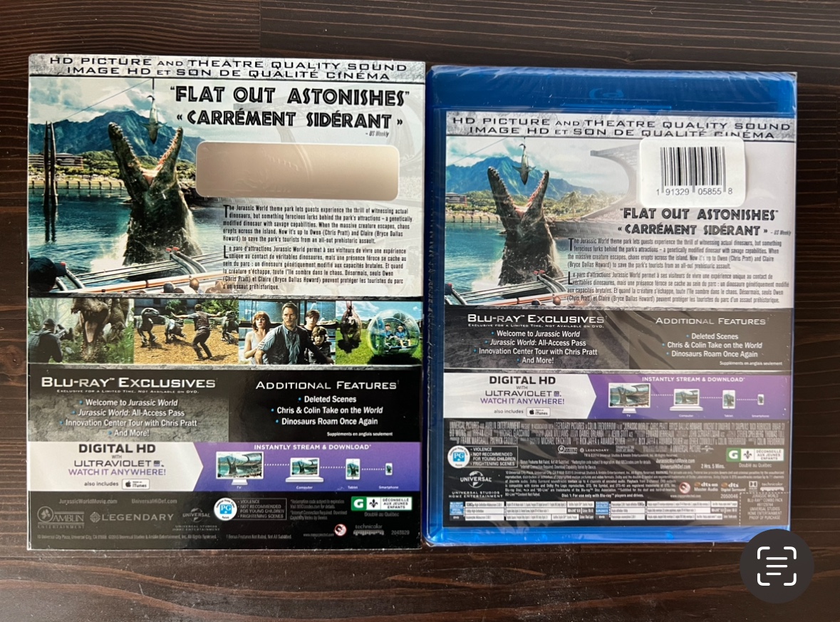 Jurassic World Blu-ray + DVD + Digital HD image indicator(2)