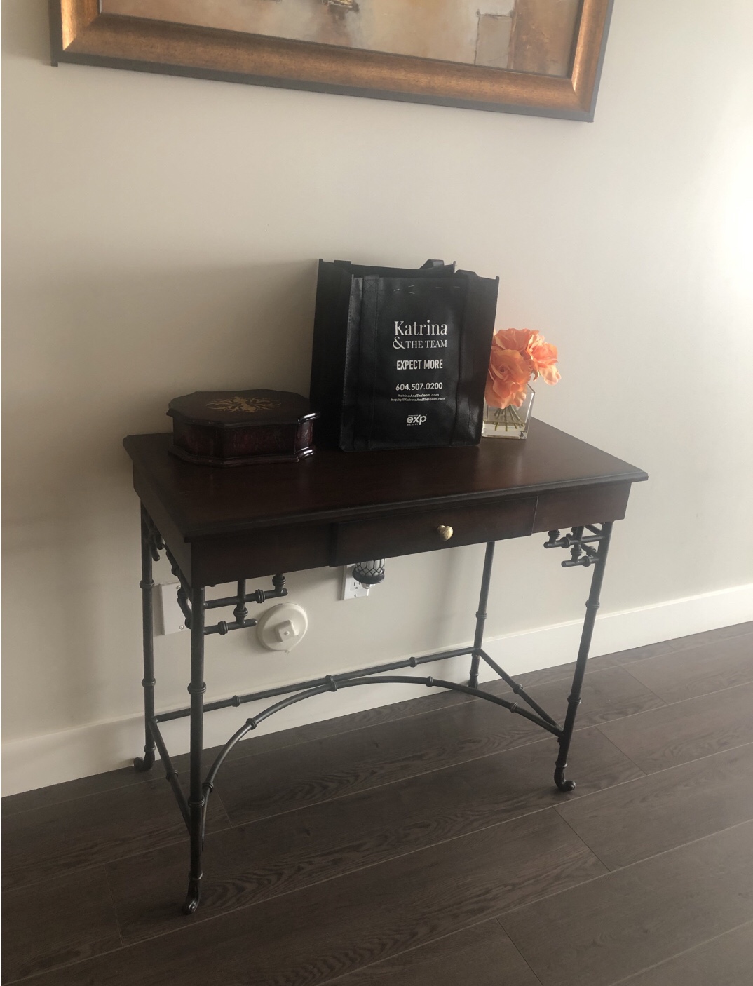 Wooden Desk/Table with metal legs