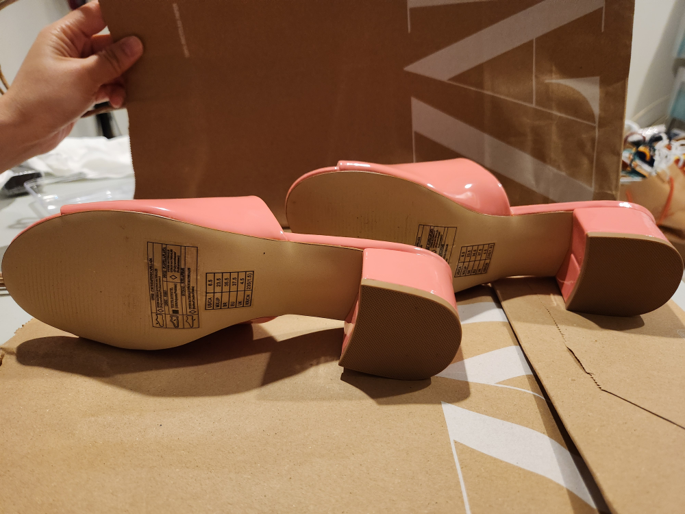 Coral Pink Block Heel Mules - photo 3