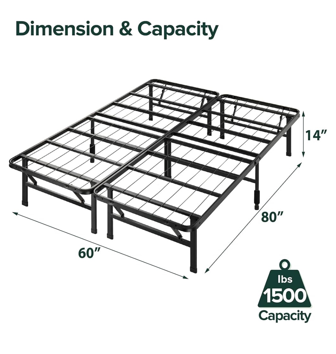 SizeZinus Queen Bed Frame - 14 inch SmartBase Metal Bed Frame image indicator(2)