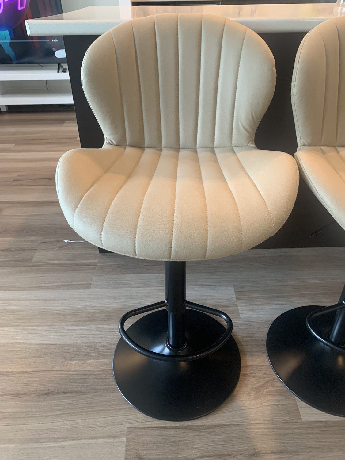 Set of 4 Bar Stools Beige Colour - photo 2