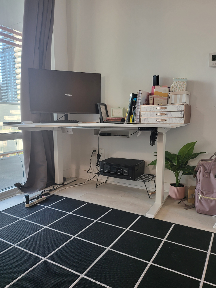 White L shaped standing desk electric adjustable height - photo 4
