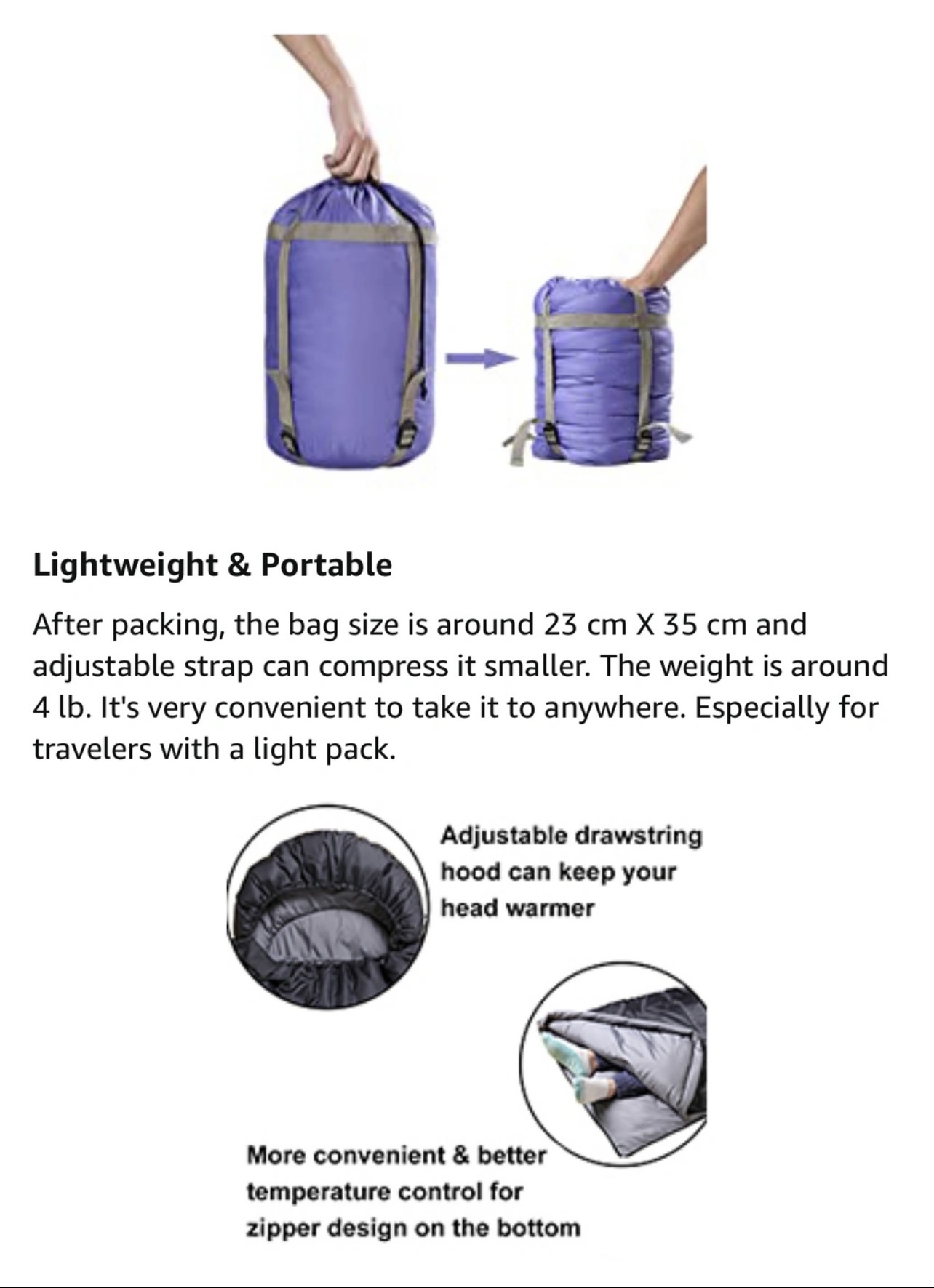 Sleeping bag, single, 3-4 seasons, new - photo 2