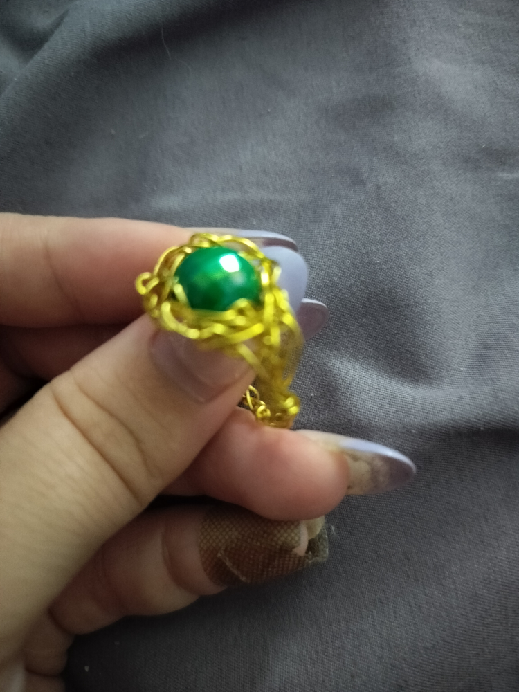 Homemade Green Stone Ring