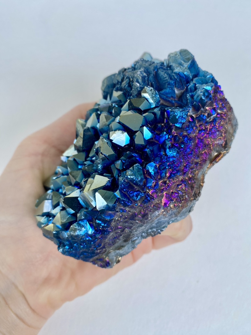 Blue Titanium Aura Quartz Cluster image indicator(8)