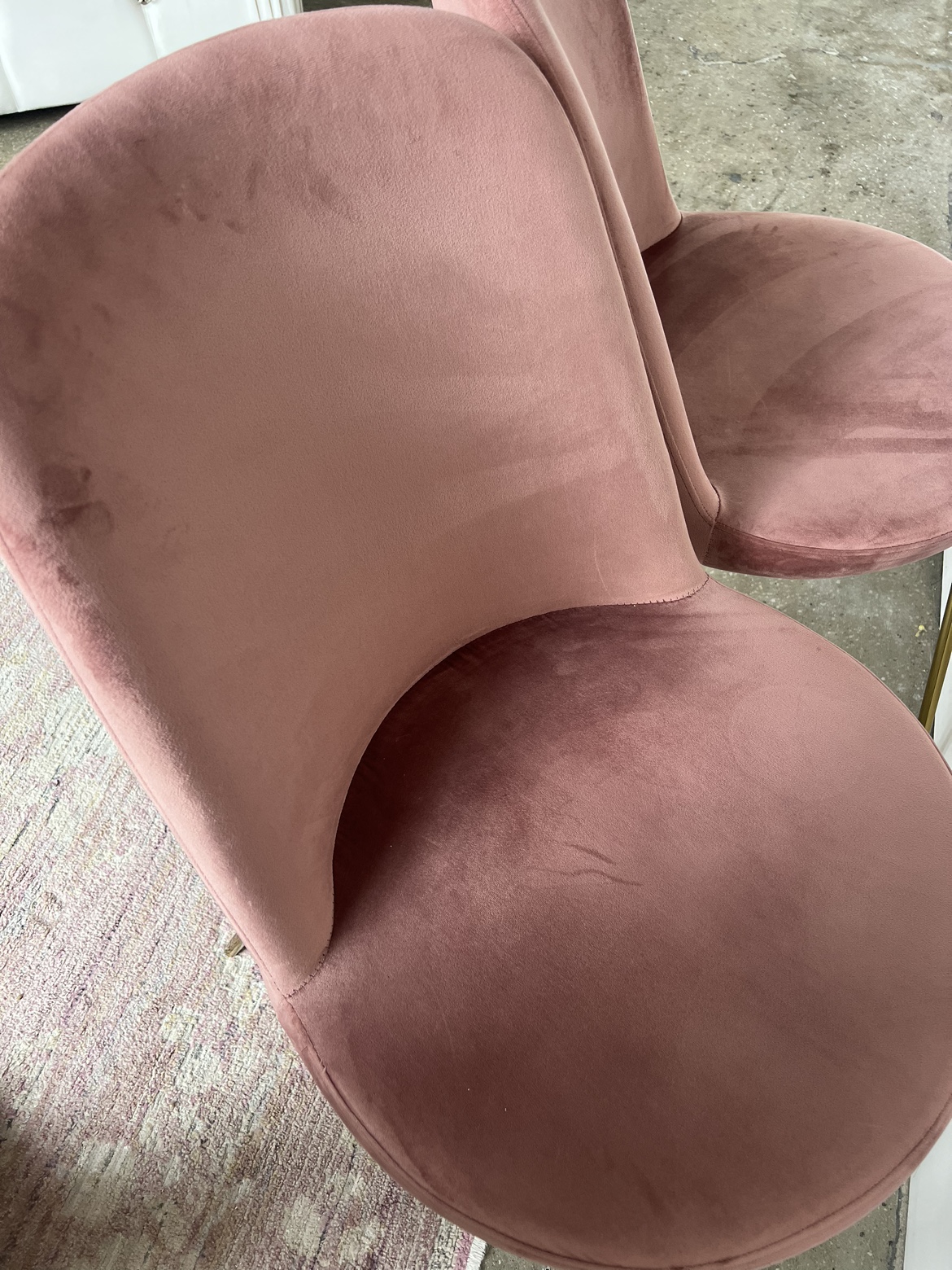 Blush Pink Velvet Upholstered Side Chairs - photo 4