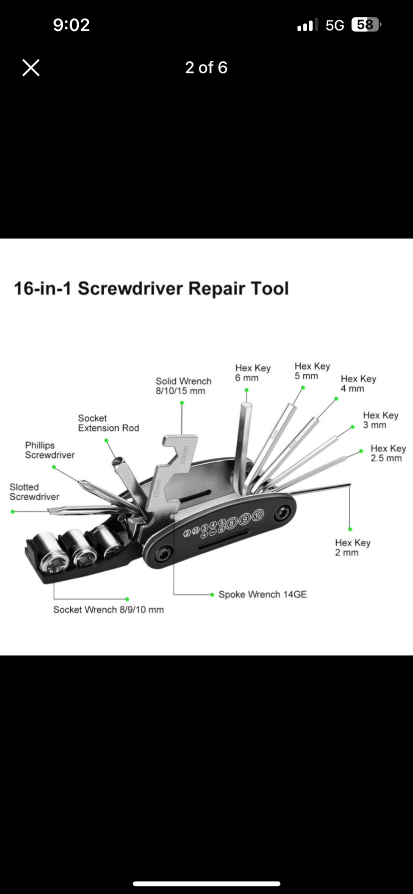 Bike repair tool multi function combination tool for bicycles - photo 2