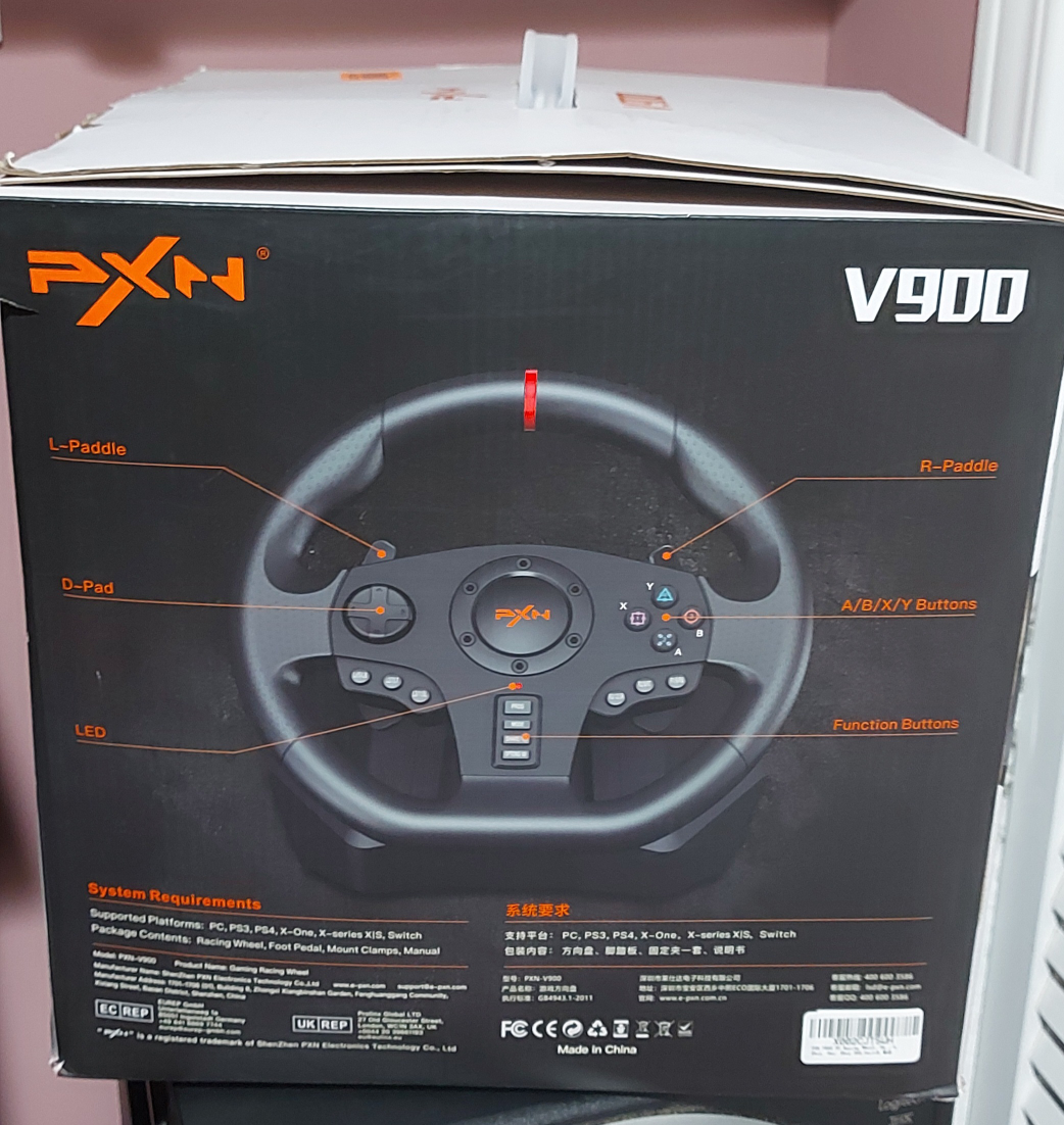 Racing Game Steering Wheel with pedals image indicator(3)
