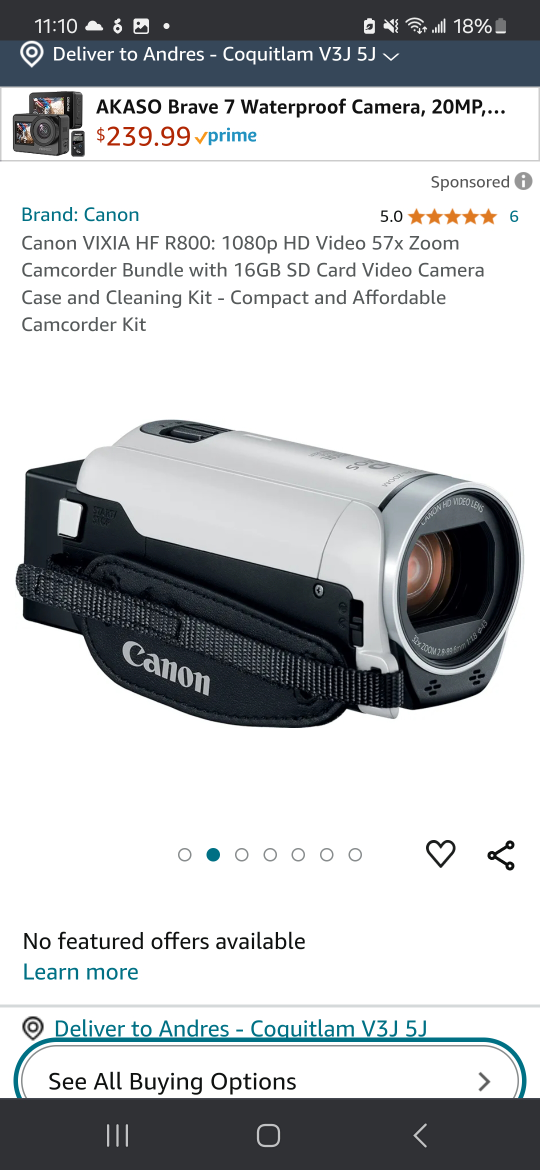 canon vixia hfr800 Camcorder