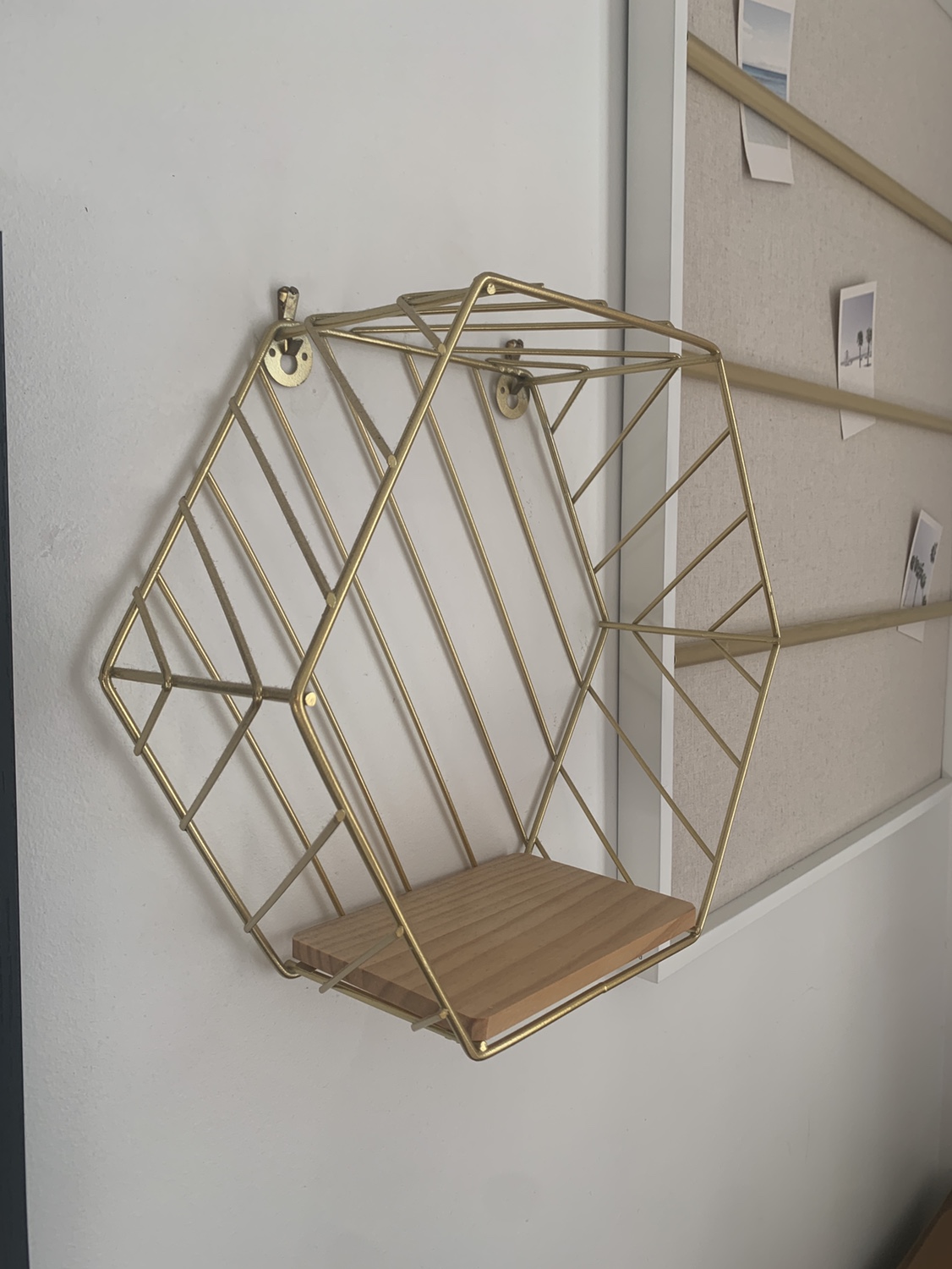 Gold Hexagon Wall Shelf - photo 2