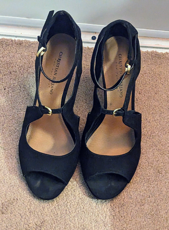 Black T-strap Heels $20