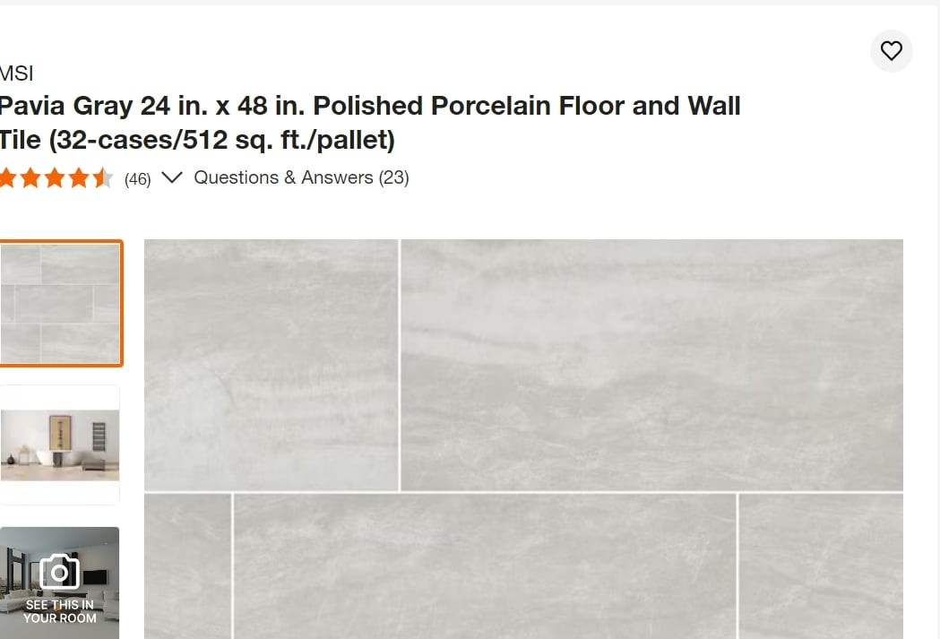 440 sq. ft polished gray tiles 2x4