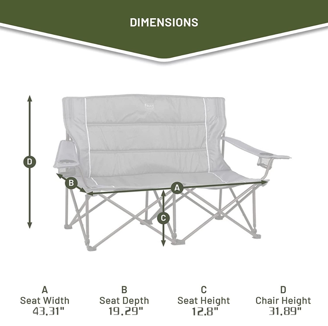 Timber Ridge 2 Person folding chair Double Camping Chair - photo 4