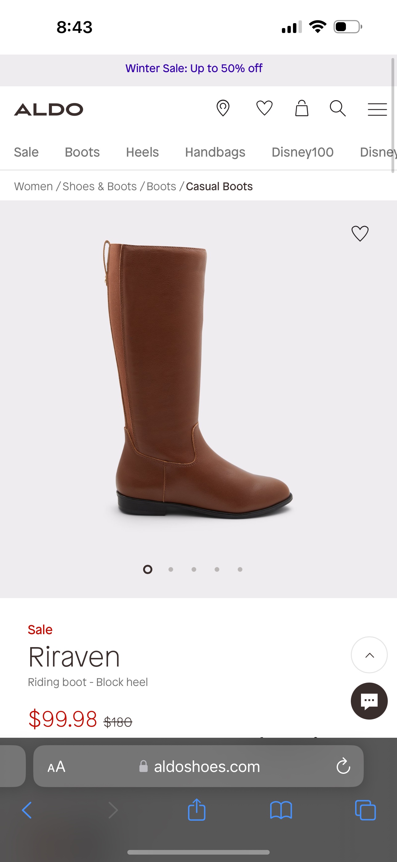 Fall leather boots size 8 thumbnail