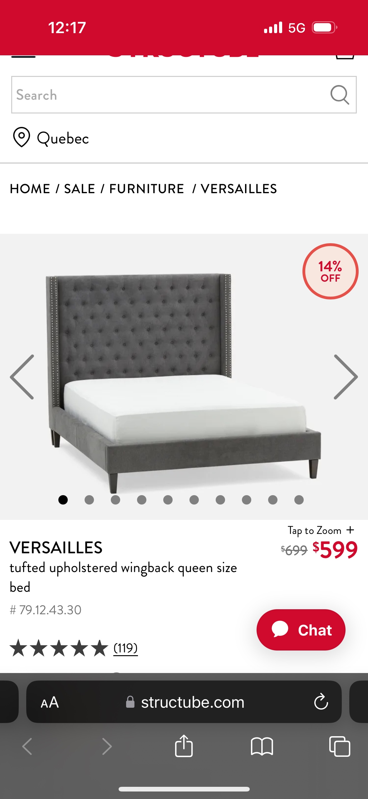 structube queen bed - photo 3