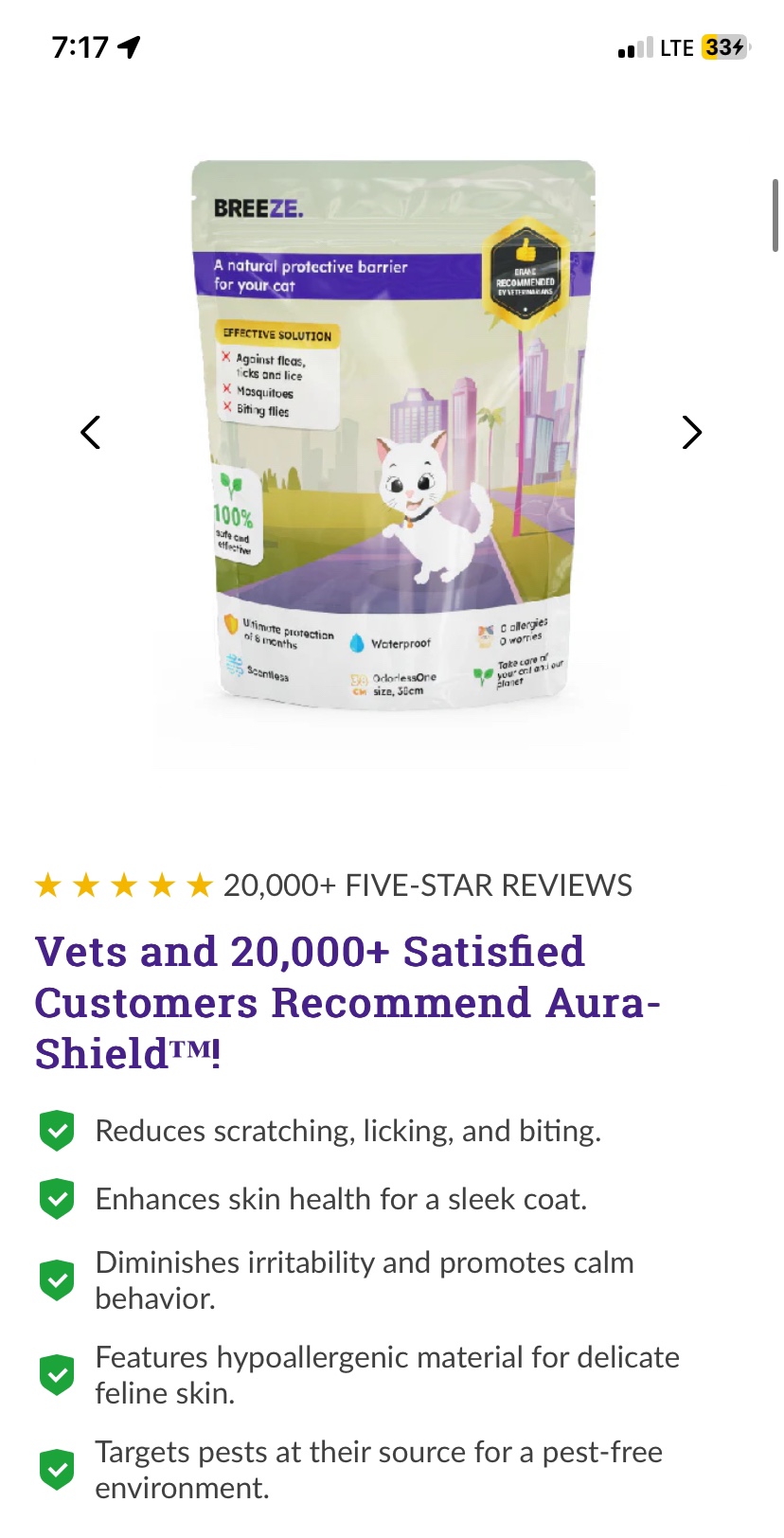 ‼️DECLUTTER SALE‼️ (1) or (2) Breeze PURESHIELD™ Cat Collar image indicator(6)