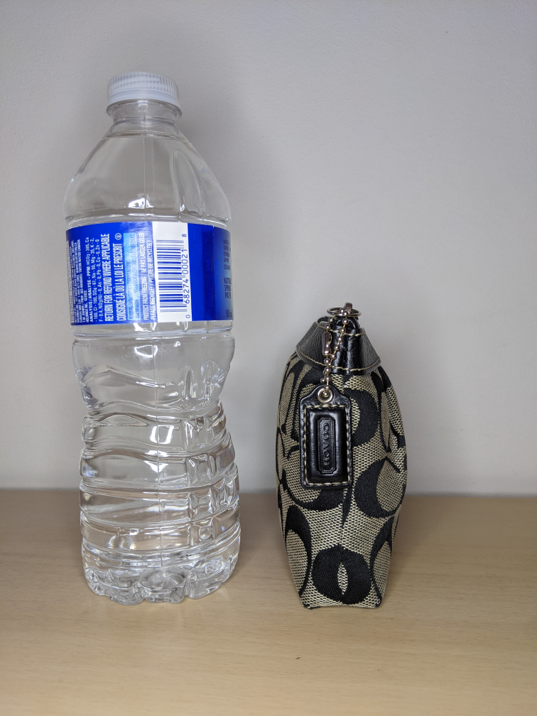 COACH Signature C Corner Zip Pleated Leather Grey Sateen image indicator(6)