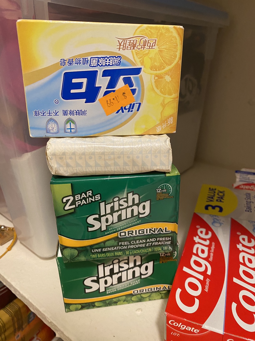 Old soap and toothpaste
