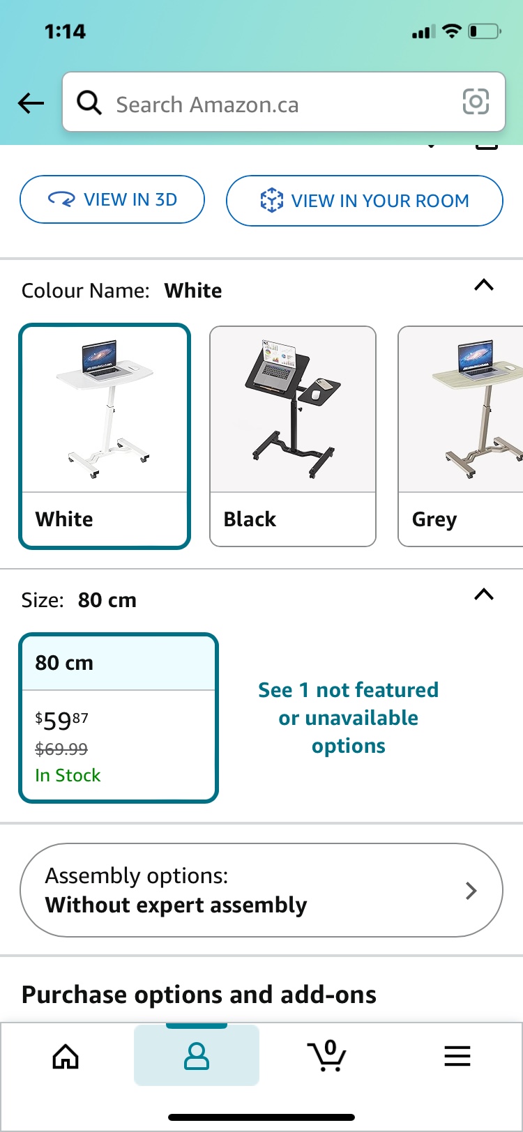 SHW Height Adjustable Mobile Laptop Stand Rolling Desk image indicator(4)