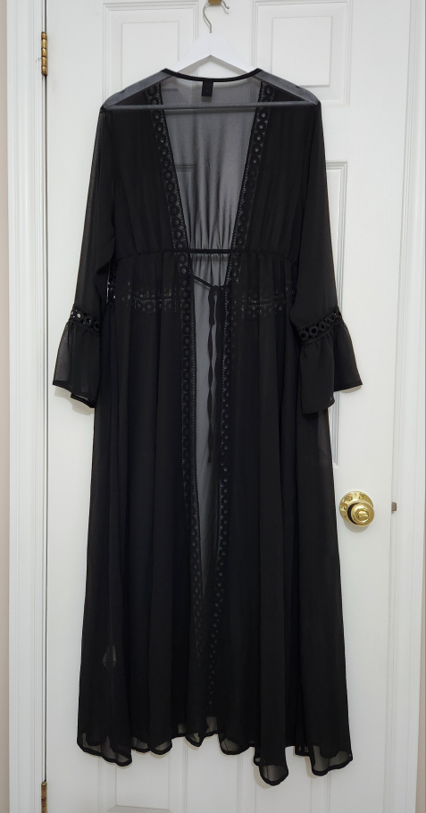 Black Lace-Up Beach Coverup Kimono - photo 3
