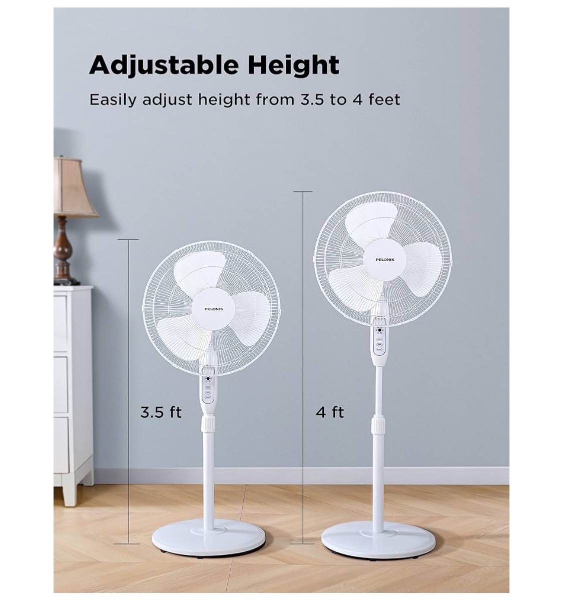 Pelonis Adjustable Stand Fan