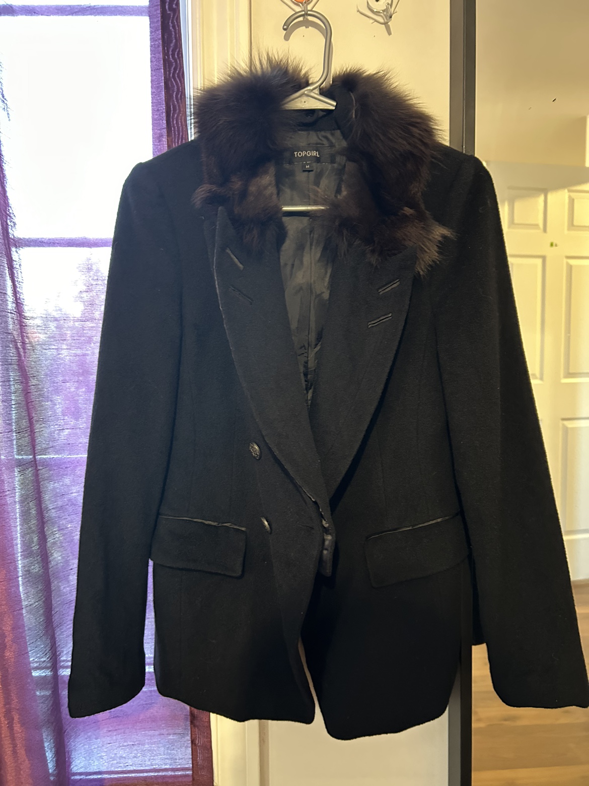 Black Fur Collared Blazer