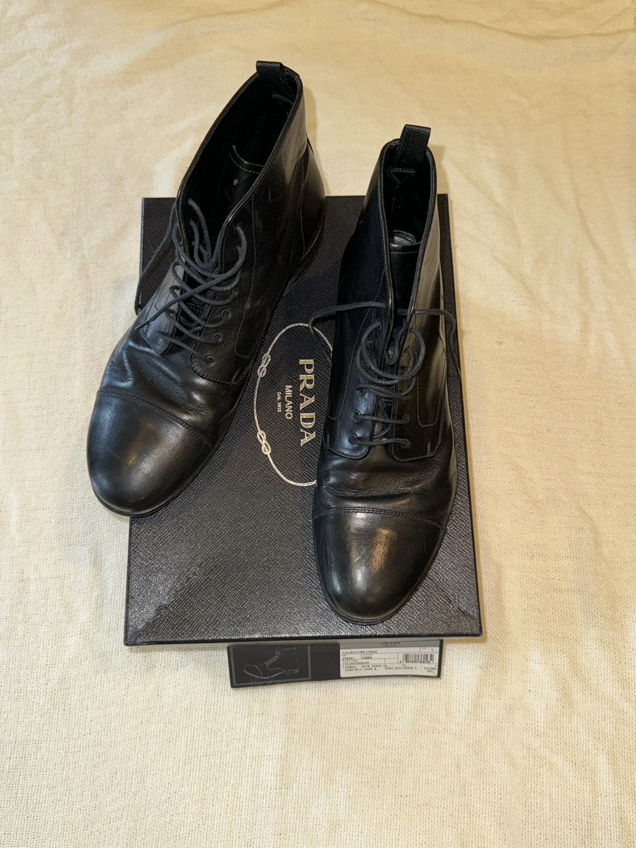Prada Black Leather Boots (Calzature Uomo) thumbnail