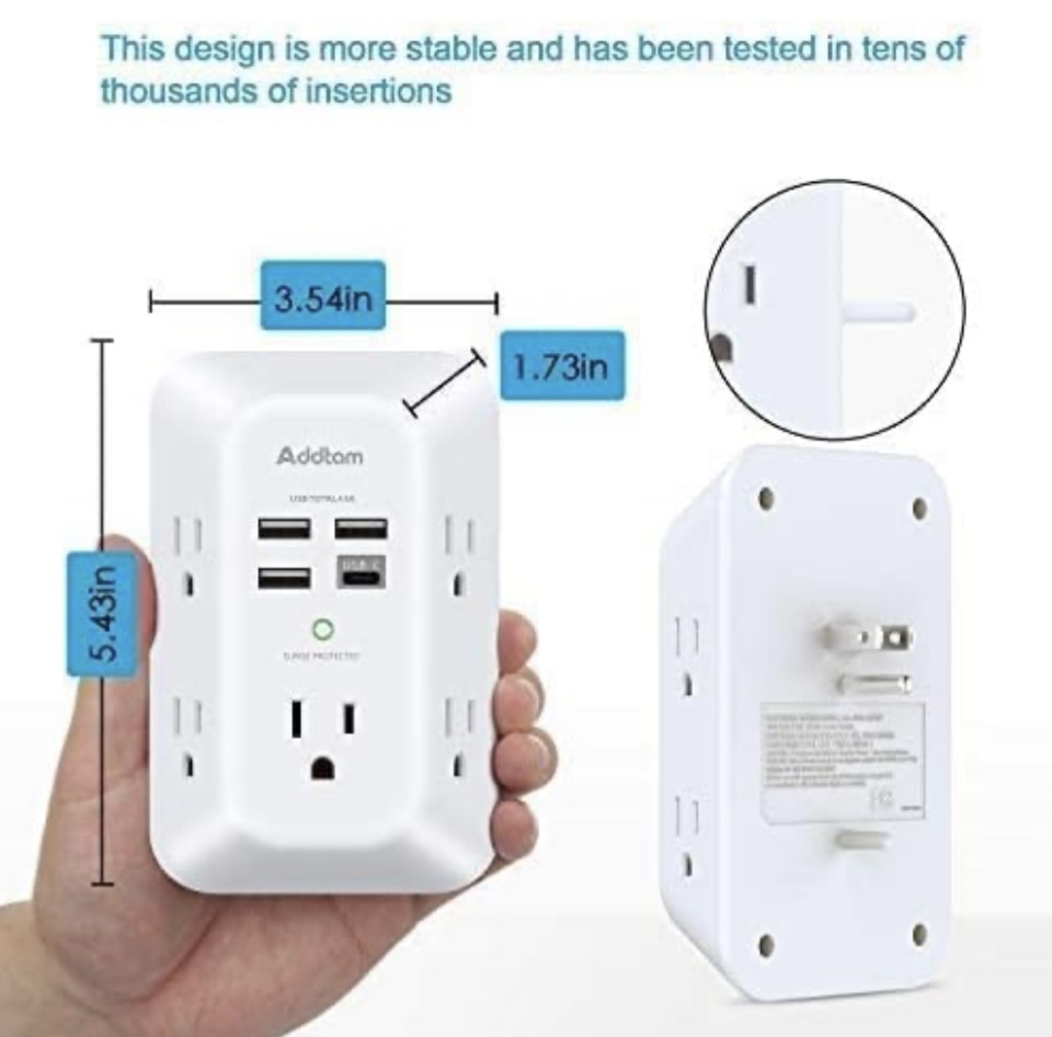 Wall Charger  /  USB Ports (1 USB C)  1800J / Surge protector image indicator(2)